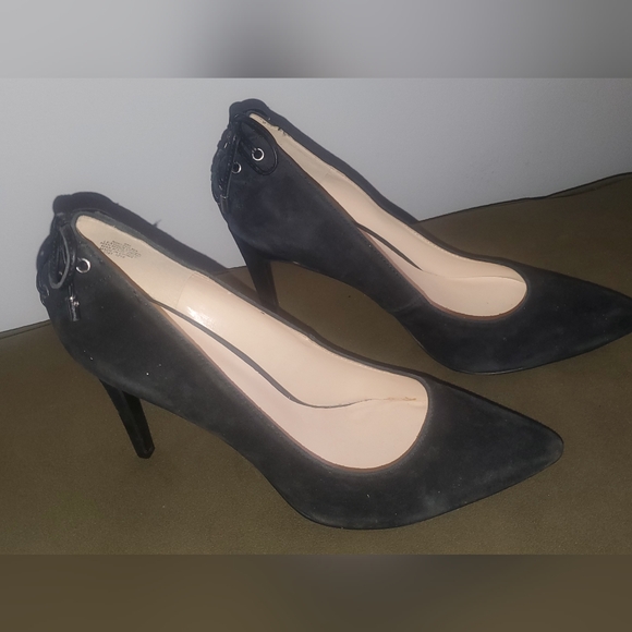 Nine West Black Suede 4inch heels, size 8M. Never worn. - Picture 2 of 4